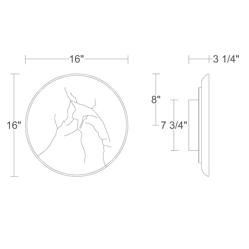Alteck Lighting AW0167-5CCT-W Moon 1-lt 16" LED Outdoor Wall Sconce, 5CCT Selectable