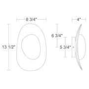 Alteck Lighting AW0168-5CCT-W Organic 1-lt 14" Tall LED Outdoor Wall Sconce, 5CCT Selectable