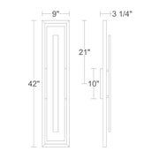 Alteck Lighting AW0170-3CCT-W Panels 1-lt 42" Tall LED Outdoor Wall Sconce, 3CCT Selectable