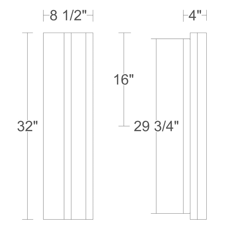 Alteck Lighting AW0171-5CCT-W Paris 1-lt 32" Tall LED Outdoor Wall Sconce, 5CCT Selectable