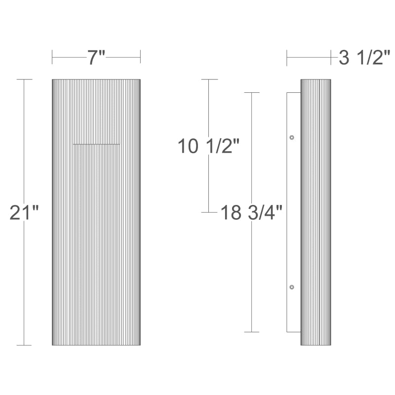 Alteck Lighting AW0174-5CCT-W Wavey 21" Tall LED Outdoor Wall Sconce, 5CCT Selectable