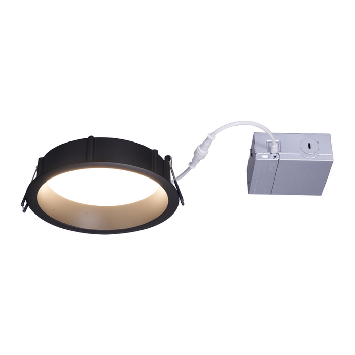 Lotus LE6RR 6" 14.5W LED Round Deep Regressed Eco Downlight, 5CCT Selectable - Black