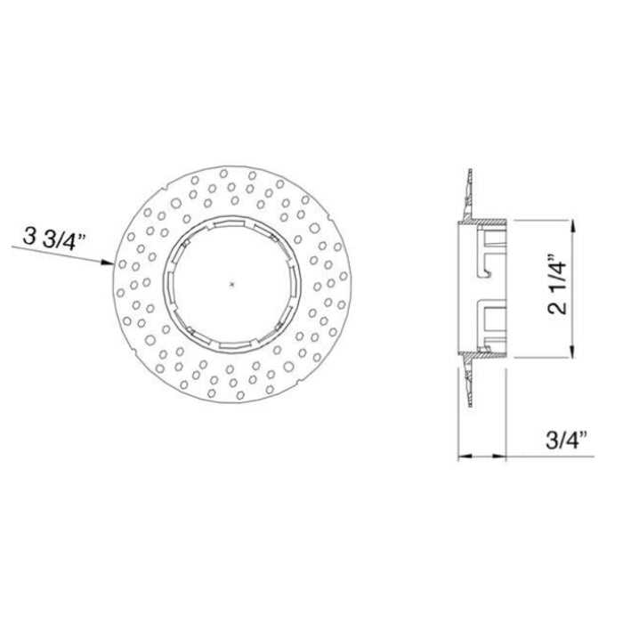 Lotus LED-1-S7W 2" 7W LED Round Trimless Recessed, 5CCT Selectable, 120V