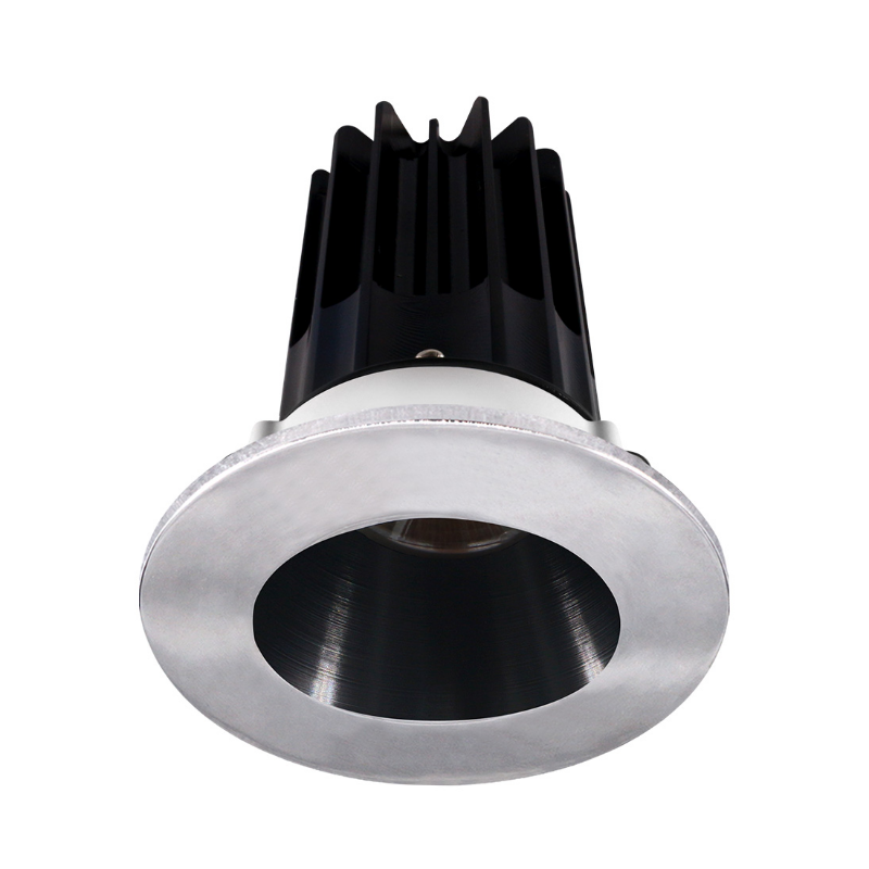 Lotus LED-2-S8W2 Designer 2" 8W LED Round Recessed Downlight, 60° Beam Angle - Black/Chrome