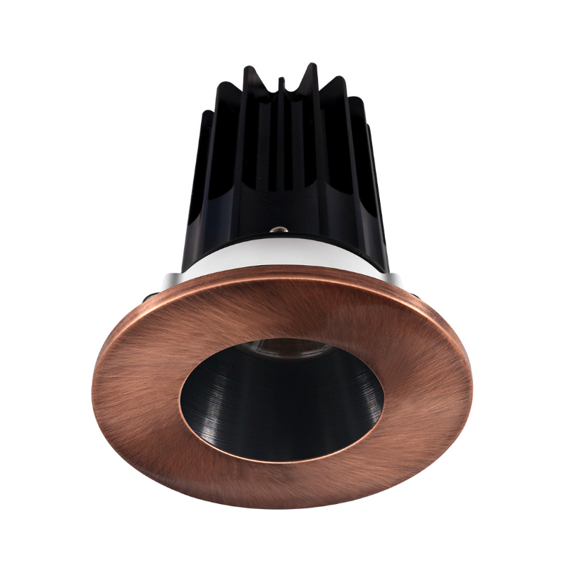 Lotus LED-2-S8W2 Designer 2" 8W LED Round Recessed Downlight, 60° Beam Angle - Black/Copper