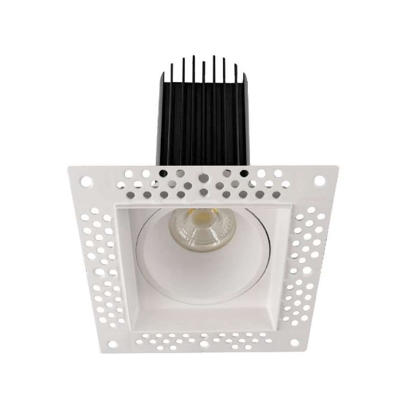 Lotus LED-2-S15W-T Designer 2" 15W LED Square Trimless Recessed Downlight, 5CCT Selectable, 120V - White