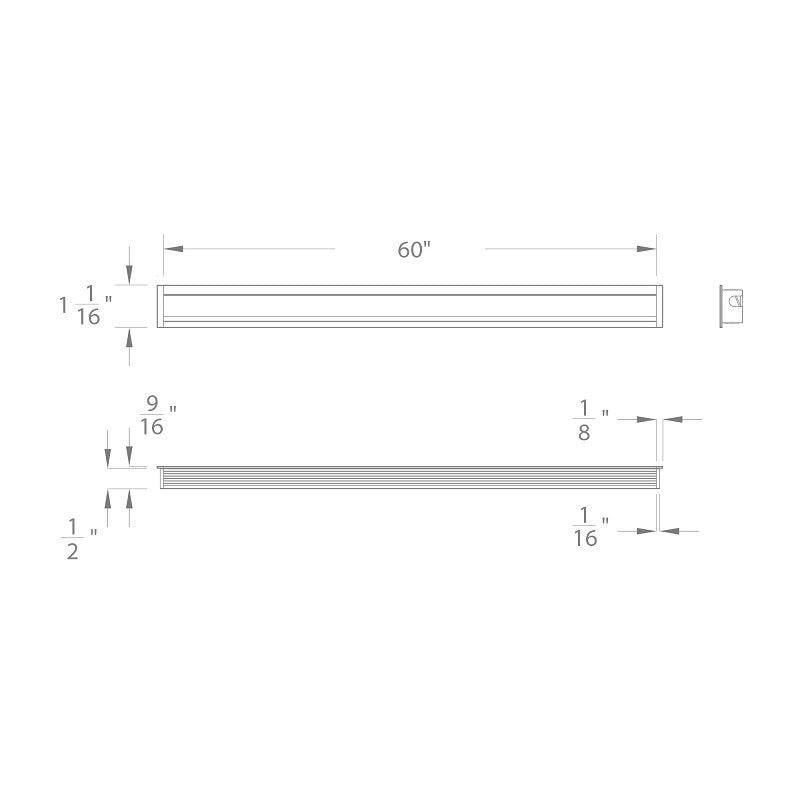 WAC LED-T-CH 5-ft Aluminum Channel Angled Recessed Mount