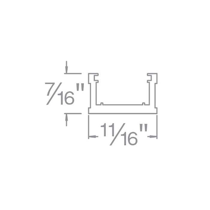 WAC LED-T-CH InvisiLED 5-ft Aluminum Surface Mounted Channel