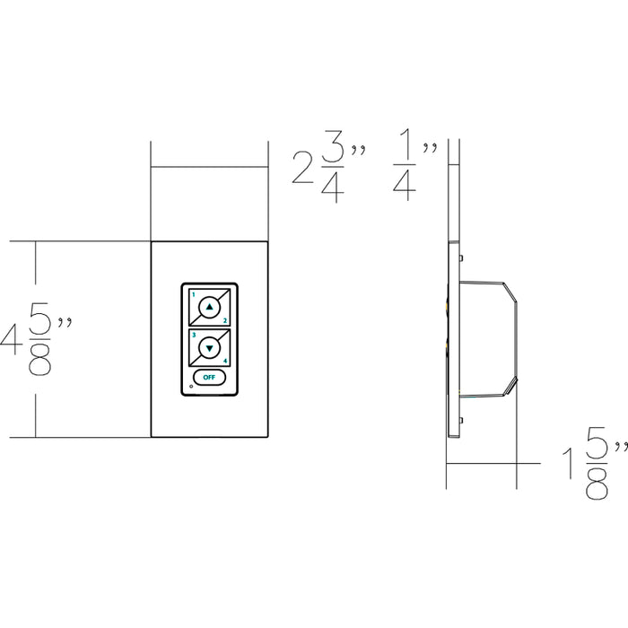 WAC LED-WCT-WT Scene Dimming Wallstation 120-230VAC Input in White