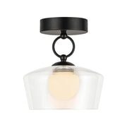 Alora Mood SF443308-UNV Leota 1-lt 8" LED Semi-Flush Mount - Matte Black