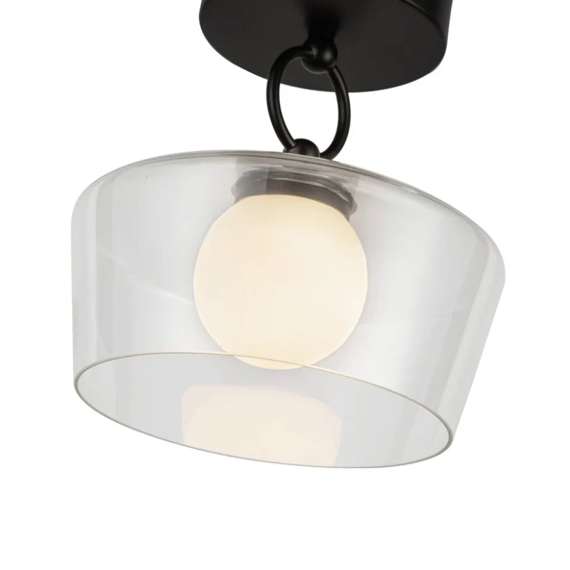 Alora Mood SF443308-UNV Leota 1-lt 8" LED Semi-Flush Mount - Matte Black