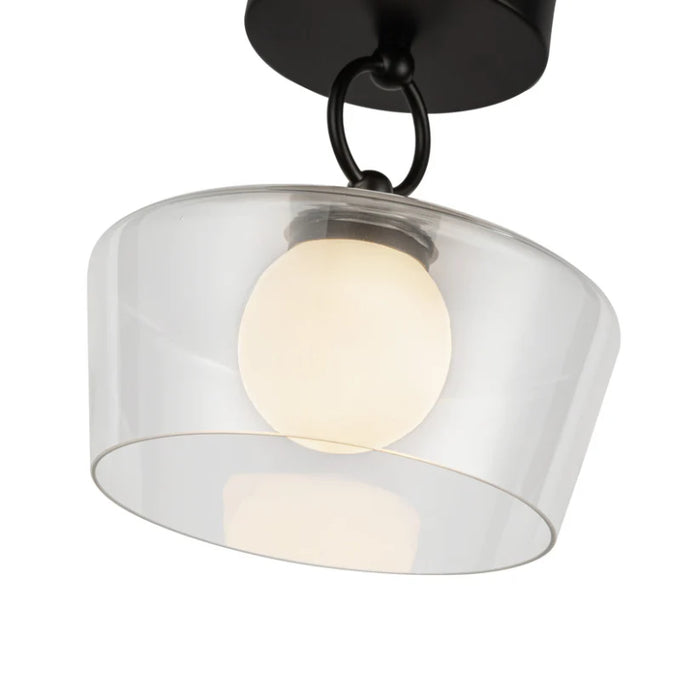 Alora Mood SF443308-UNV Leota 1-lt 8" LED Semi-Flush Mount - Matte Black