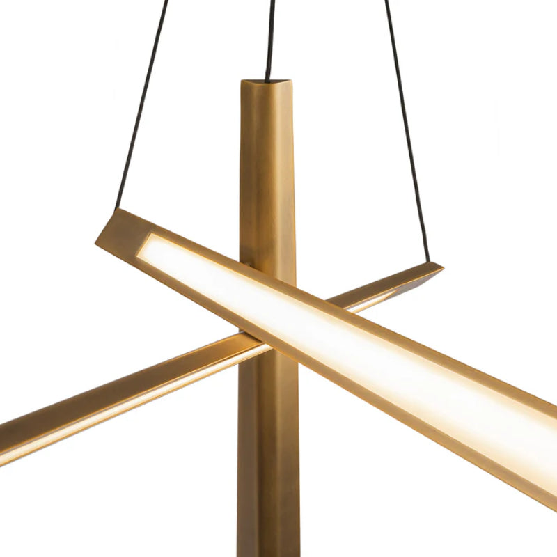 Kuzco CH68127 Lex 27" LED Chandelier - Vintage Brass