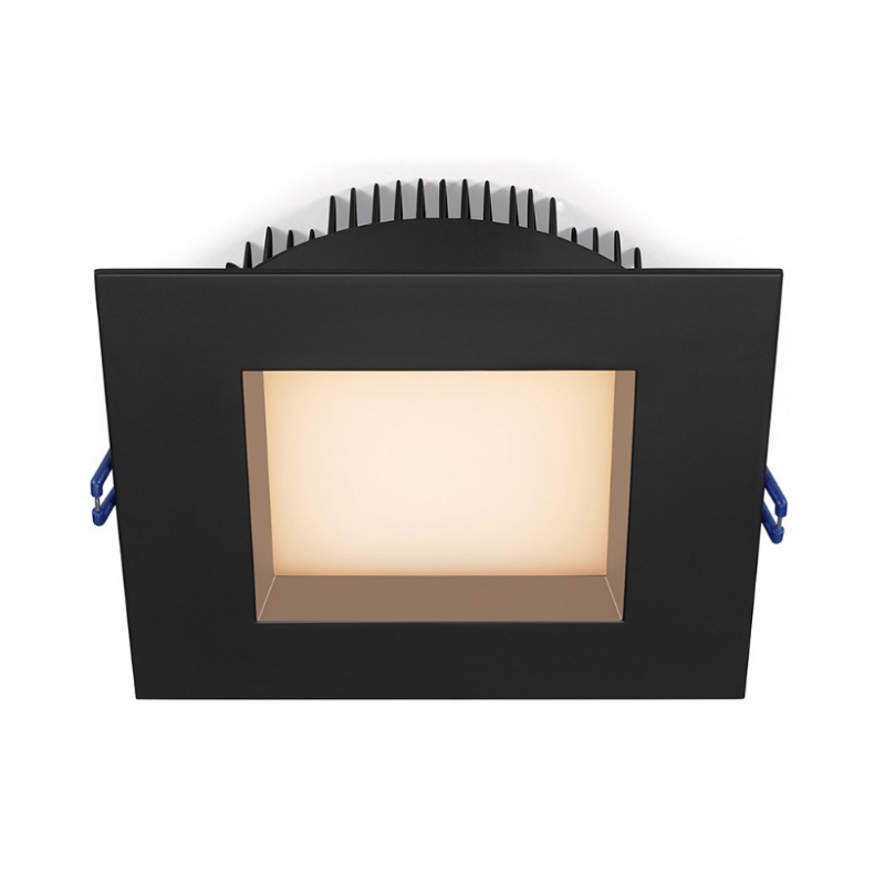Lotus LL6SR 6" 18W LED Square Regressed Open Plenum Rated Downlight, 5CCT Selectable - Black