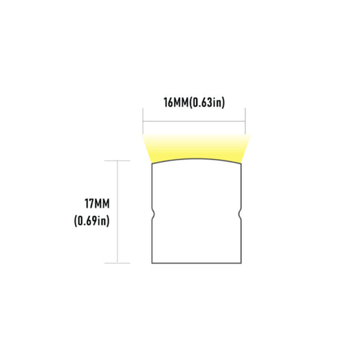 Core LNE-30 1-ft IP67 Neon Series Flexible LED Strip, 3W/ft., 24V, Side Bend