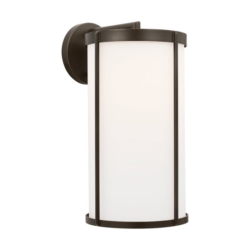 Generation GLO1121 Luning 1-lt 19" Tall LED Outdoor Extra Large Wall Lantern - Antique Bronze/Opal Cased Etched