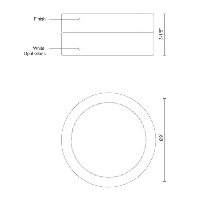Kuzco FM2009 Single 9" LED Flush Mount