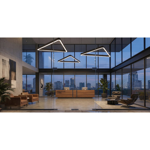 Elite LOOP-SLIM-TRI-DI-LED Architectural LED Slim Triangular Pendant, Direct/Indirect Light, 3CCT Selectable