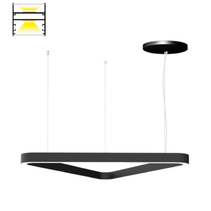 Elite LOOP-SLIM-TRI-DI-LED Architectural LED Slim Triangular Pendant, Direct/Indirect Light, 3CCT Selectable