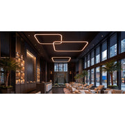 Elite LOOP-SLIM-HEX-DI-LED Architectural LED Slim Square Pendant, Direct/Indirect Light, 3CCT Sectable