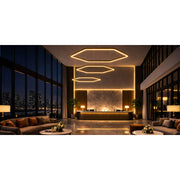 Elite LOOP-SLIM-HEX-DI-LED Architectural LED Slim Hexagon Pendant, Direct/Indirect Light, 3CCT Selectable