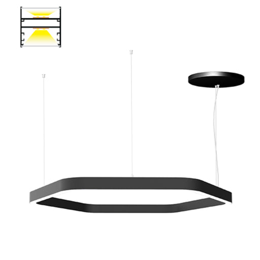 Elite LOOP-SLIM-HEX-DI-LED Architectural LED Slim Hexagon Pendant, Direct/Indirect Light, 3CCT Selectable