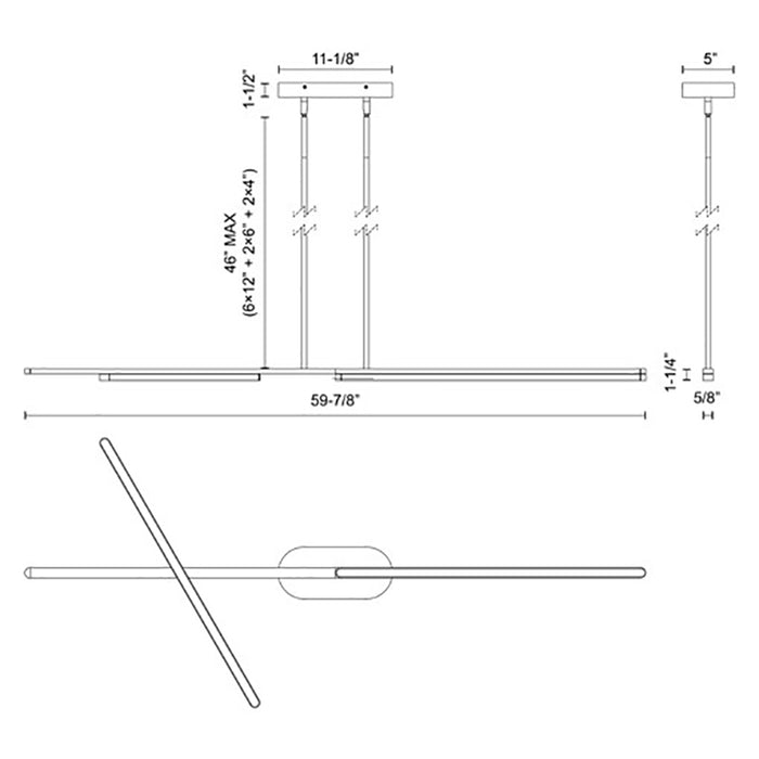 Kuzco LP28760 Shift 60" LED Linear Pendant