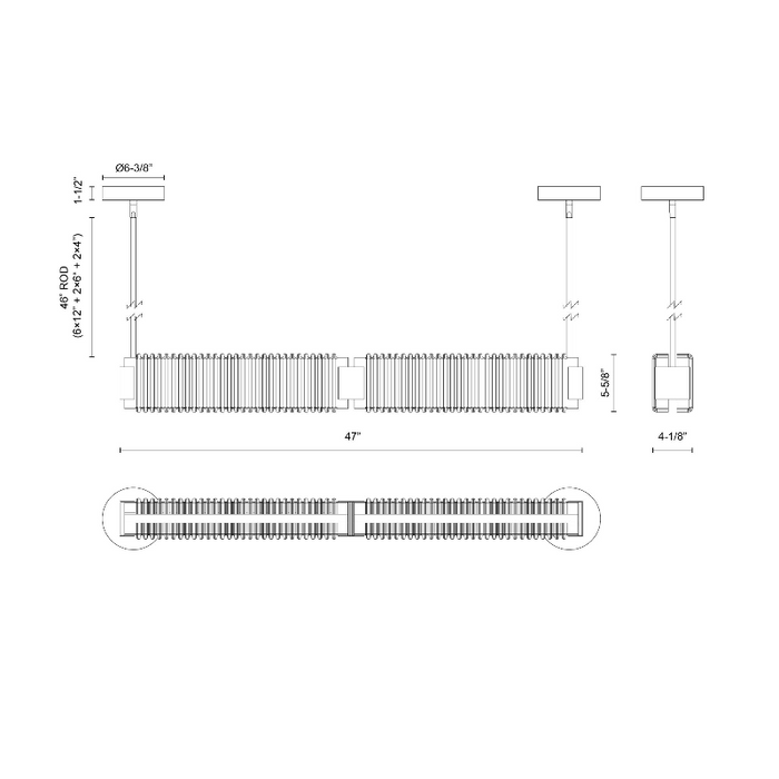 Alora LP374247 Alai 2-lt 47" LED Linear Pendant