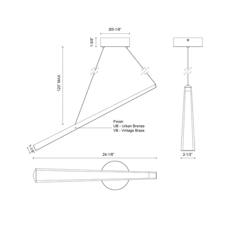 Kuzco LP68124 Lex 1-lt 24" LED Pendant