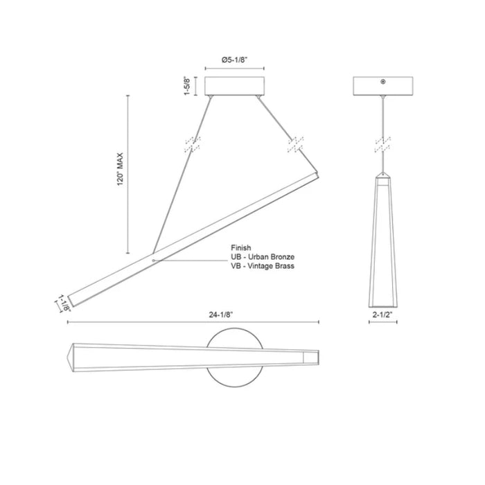 Kuzco LP68124 Lex 1-lt 24" LED Pendant