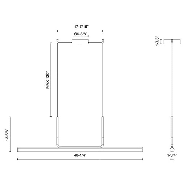 Kuzco LP73048 Vesper 1-lt 48" LED Linear Pendant