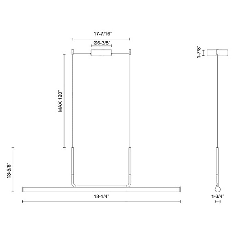 Kuzco LP73048 Vesper 1-lt 48" LED Linear Pendant