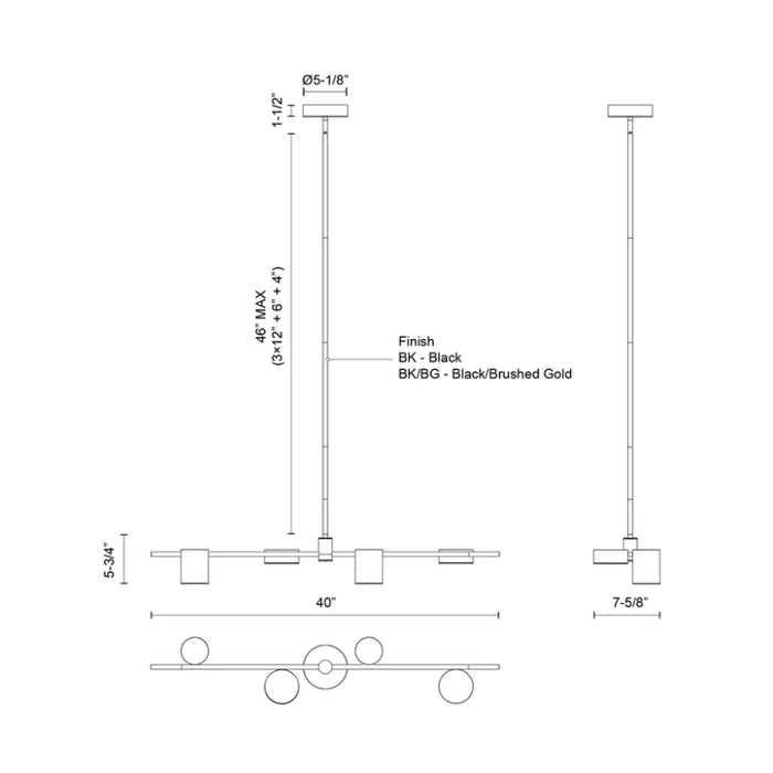 Kuzco LP96840-UNV Jayden 40" LED Linear Pendant