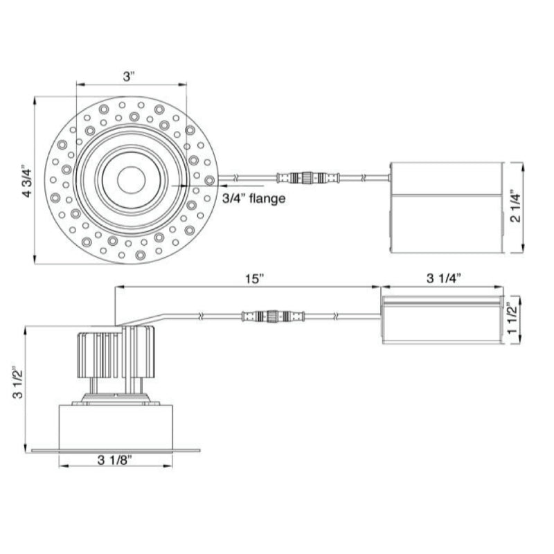 Lotus LRG3-HO-IT 3" 11W LED Round Regressed Gimbal Trimless, 5CCT Selectable, 120V