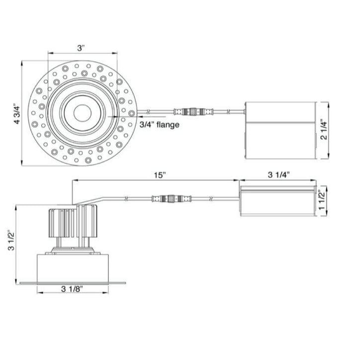 Lotus LRG3-HO-IT 3" 11W LED Round Regressed Gimbal Trimless, 5CCT Selectable, 120V