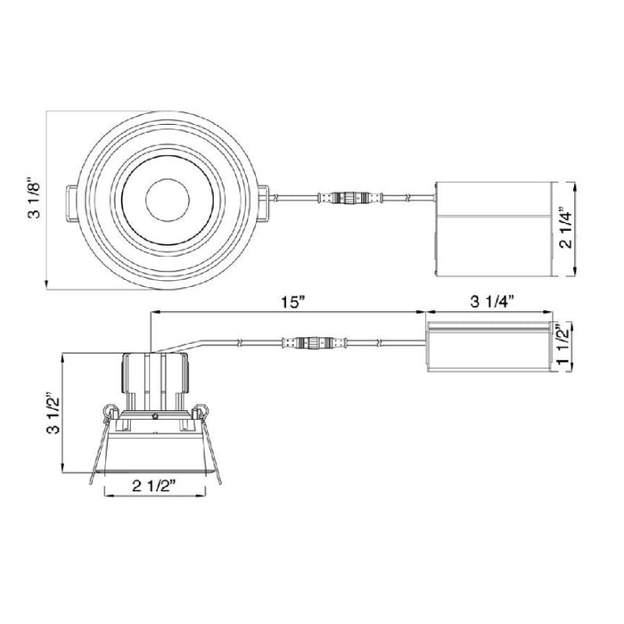 Lotus LRG3-HO-TT 3" LED High Output Round Regressed Gimbal Thin Trim, Dim to Warm