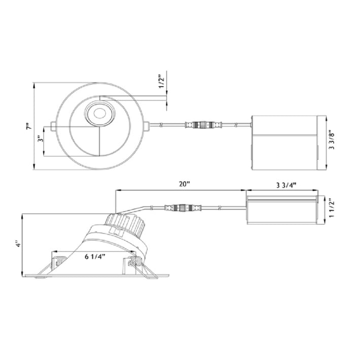 Lotus LRG6 6" 15W LED Sloped Round Regressed Gimbal, Dim to Warm