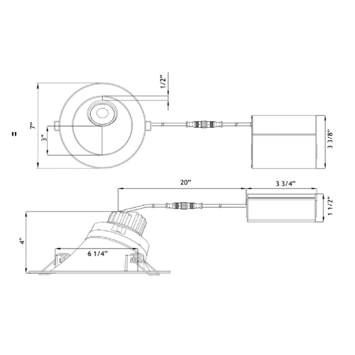 Lotus LRG6-HO 6" 18W LED High Output Sloped Round Regressed Gimbal, 5CCT Selectable