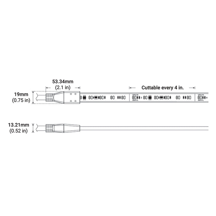 Core LSG40-WD 1-ft Warm-Dim 120V LED Tape Light, 4W/ft., IP67 Rated