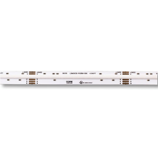 Core LSM50CB-RGBW 1-ft Indoor Color-Changing+White COB LED Strip Light, 5.2W/ft., 24V