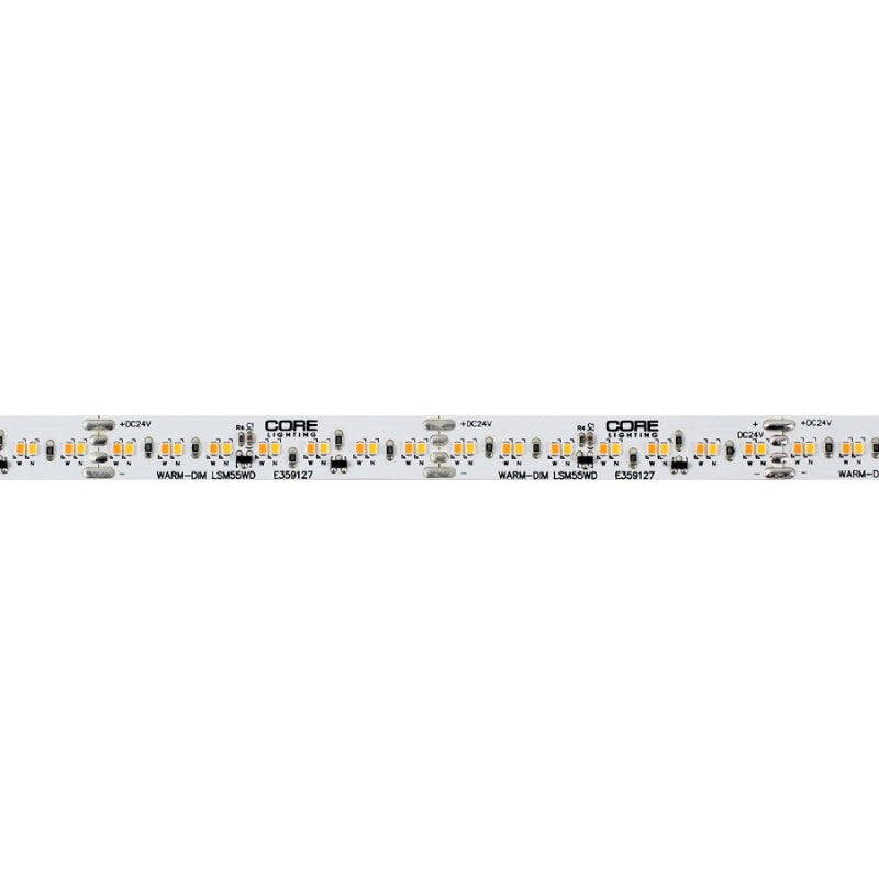 Core LSM55WD 16-ft 24V LED Indoor Auto Warm-Dim Flexible Strip, 5.5W/f ...