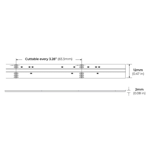 Core LSM50CB-RGBW 1-ft Indoor Color-Changing+White COB LED Strip Light, 5.2W/ft., 24V