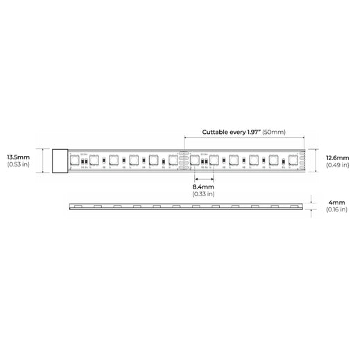 Core LSPW-58X-RGB 32-ft Outdoor Color-Changing LED Strip Light, 5.8W/ft., 24V