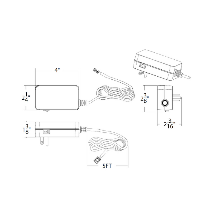WAC LU-2460D 60W Under Cabinet Strip Transformer