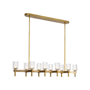 Alora LP338052 Lucian 10-lt 52" Linear Pendant - Vintage Brass/Clear Crystal