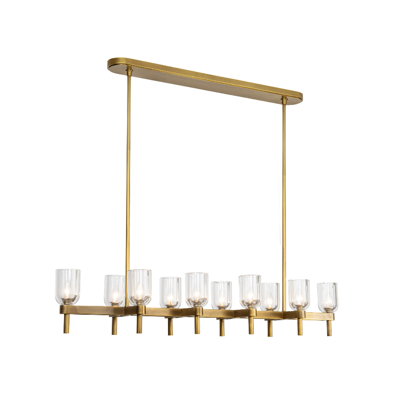 Alora LP338052 Lucian 10-lt 52" Linear Pendant - Vintage Brass/Clear Crystal