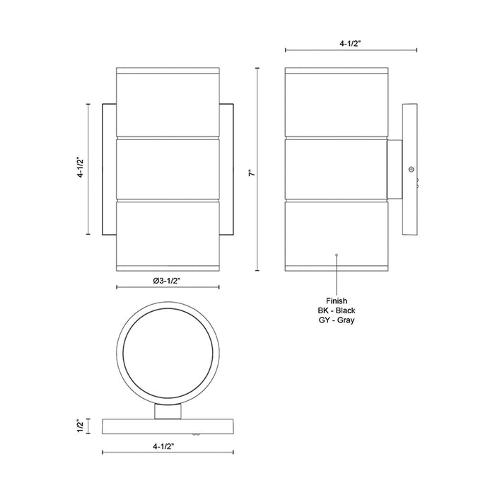 Kuzco EW3207 LED Outdoor Wall Sconce