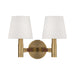 Visual Comfort LW1152 Grayson 2-lt 13" Wall Sconce - Time Worn Brass