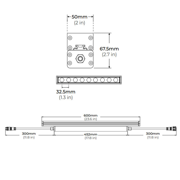 Core LWW120-MP 24" 18W Medium Power Linear LED Wall Washer, 120V-277V