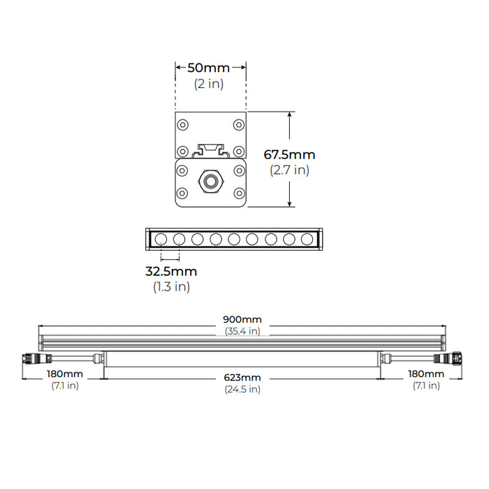 Core LWW120-MP 36" 27W Medium Power Linear LED Wall Washer, 120V-277V